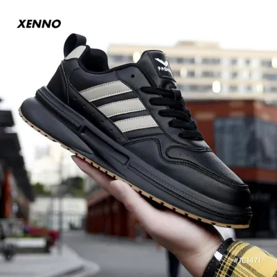 Premium Leather Sports Lace Up Casual Sneakers